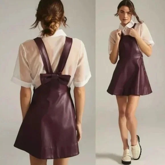 NWT Maeve Faux Leather Pinafore in XS - Picture 5 of 9